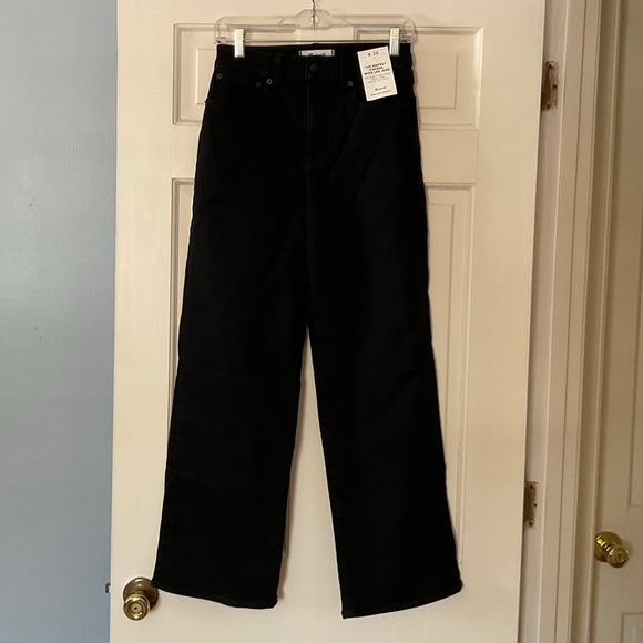 Madewell The Perfect Vintage Wide-Leg Jean Black Rinse Watch Stretch Size 26 NWT - Picture 5 of 12